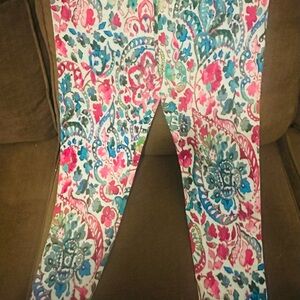 Soft Surroundings' Floral Leggings in Pink, Teal & Green